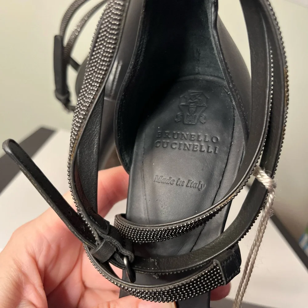 Brunello Cucinelli Bronze Python Heels - Picture 10 of 14